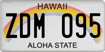 HI license plate ZDM095