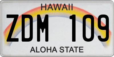 HI license plate ZDM109