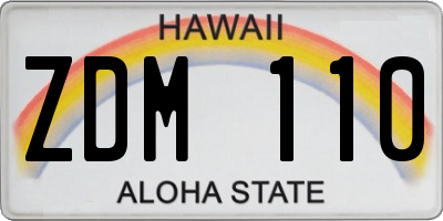 HI license plate ZDM110