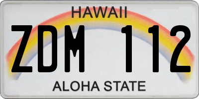 HI license plate ZDM112