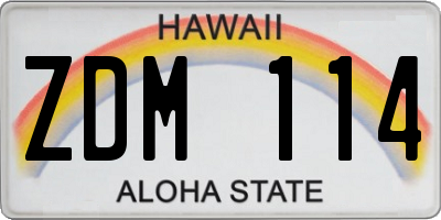 HI license plate ZDM114