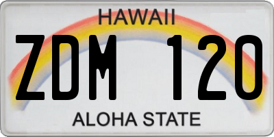 HI license plate ZDM120