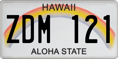 HI license plate ZDM121