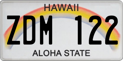 HI license plate ZDM122