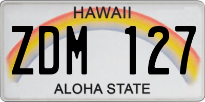 HI license plate ZDM127