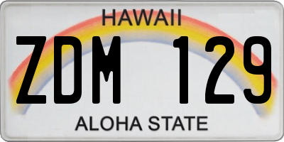 HI license plate ZDM129