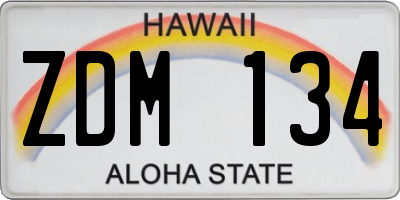 HI license plate ZDM134