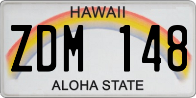 HI license plate ZDM148