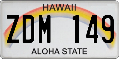 HI license plate ZDM149