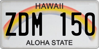 HI license plate ZDM150
