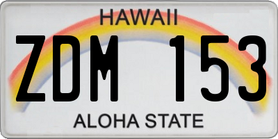 HI license plate ZDM153