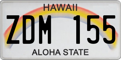 HI license plate ZDM155