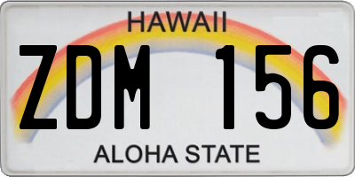 HI license plate ZDM156