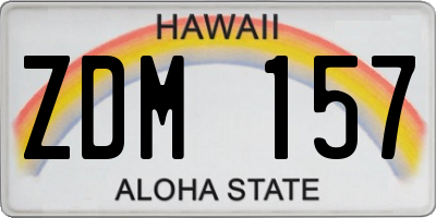 HI license plate ZDM157