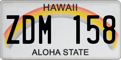 HI license plate ZDM158