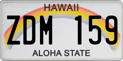 HI license plate ZDM159