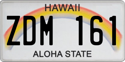 HI license plate ZDM161