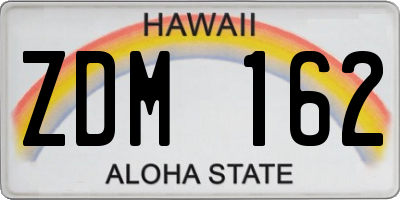 HI license plate ZDM162