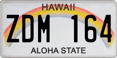 HI license plate ZDM164