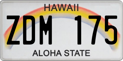 HI license plate ZDM175