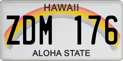 HI license plate ZDM176