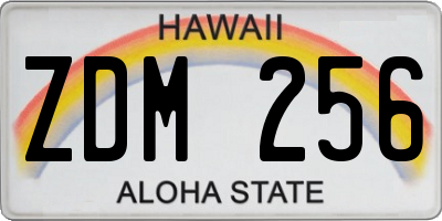 HI license plate ZDM256
