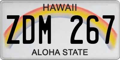 HI license plate ZDM267