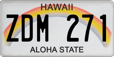 HI license plate ZDM271