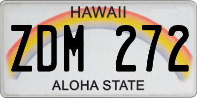 HI license plate ZDM272
