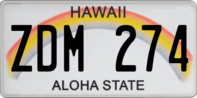 HI license plate ZDM274