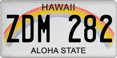 HI license plate ZDM282