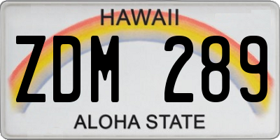 HI license plate ZDM289