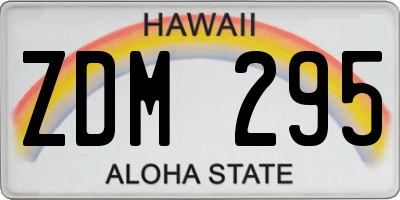 HI license plate ZDM295
