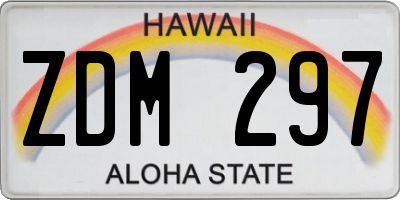 HI license plate ZDM297