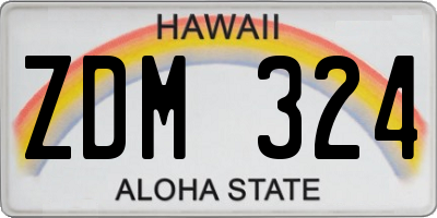 HI license plate ZDM324