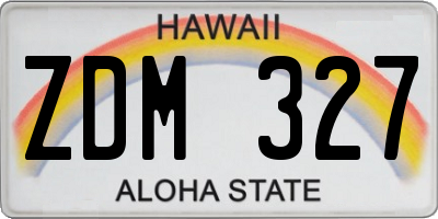 HI license plate ZDM327