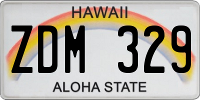 HI license plate ZDM329