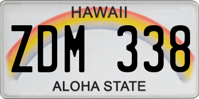 HI license plate ZDM338