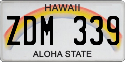 HI license plate ZDM339