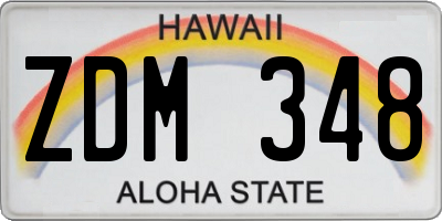 HI license plate ZDM348