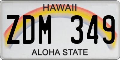 HI license plate ZDM349