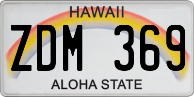 HI license plate ZDM369
