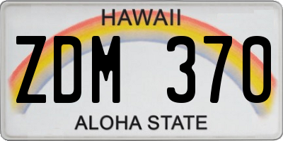 HI license plate ZDM370
