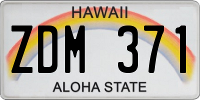 HI license plate ZDM371