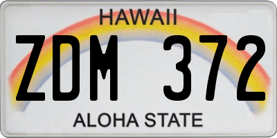HI license plate ZDM372