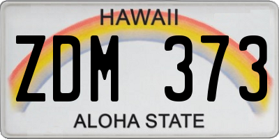 HI license plate ZDM373