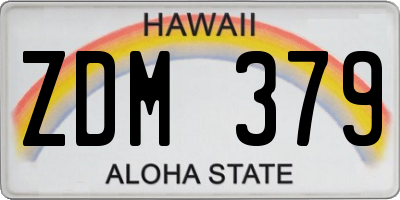 HI license plate ZDM379