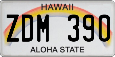 HI license plate ZDM390