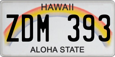 HI license plate ZDM393