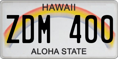 HI license plate ZDM400